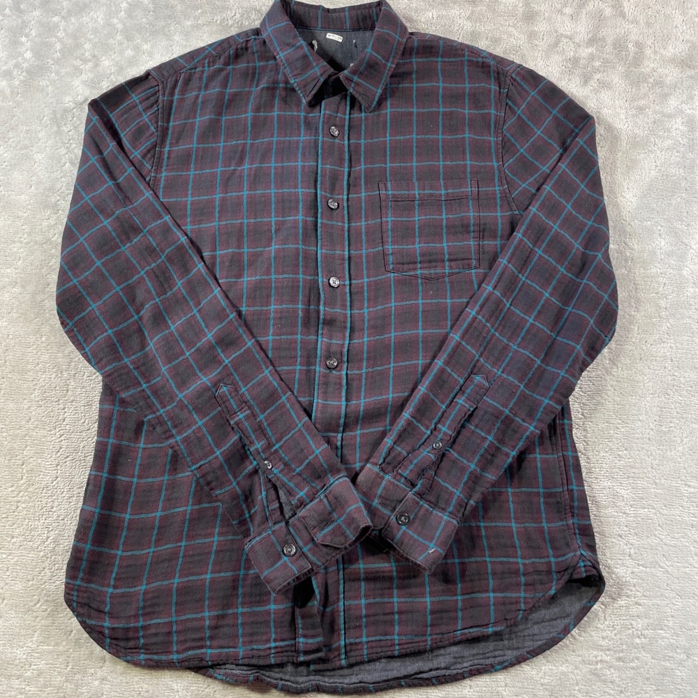 VINCE Shirt Mens Medium Plaid‎ Long Sleeve Casual Office Preppy Classic Fit